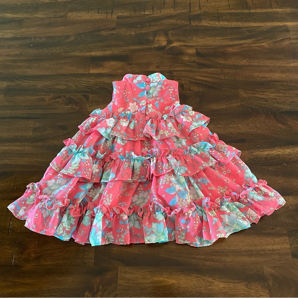 Janie and Jack Special Occasion Floral Tiered Ruffle Dress - Picture 7 of 9